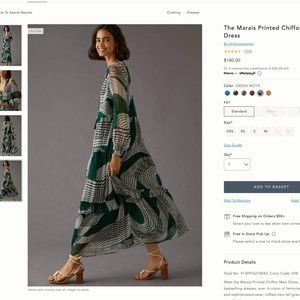 The Marais Printed Chiffon Maxi Dress- Small - Green Motif